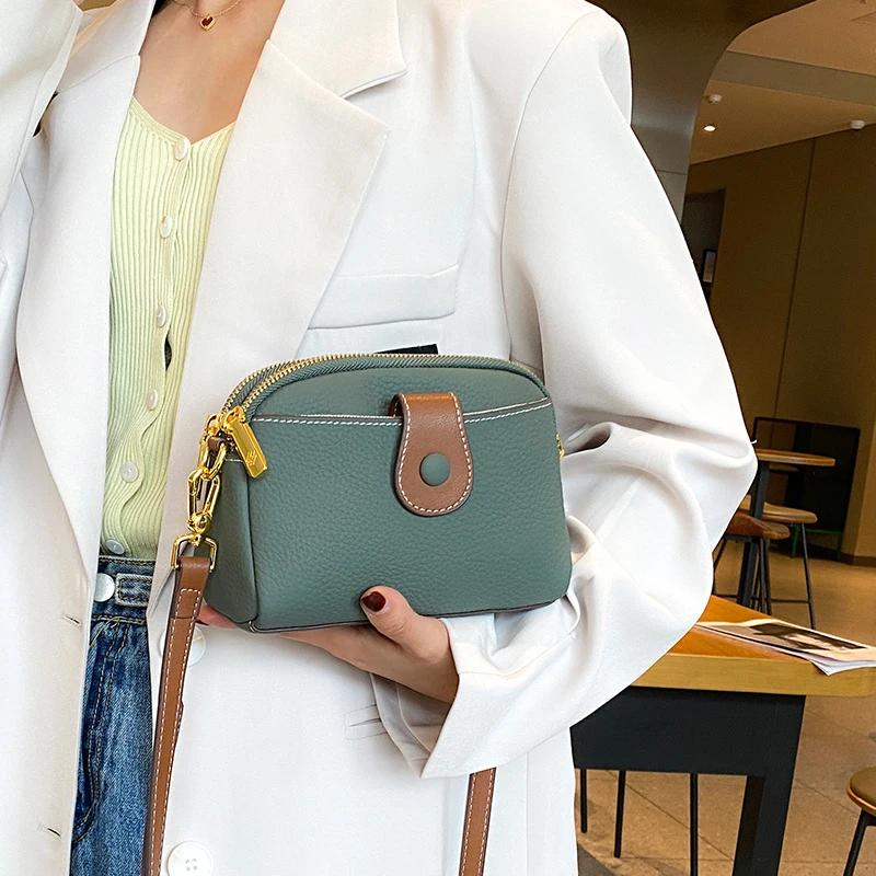 Genuine Leather Bag for Women Small Square Bag Retro Shoulder Crossbody Bag Luxury Bag for Ladies Designer Feminine Fashion