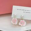 Forest-Inspired Fresh Oil-Drip Flower Pearl Earrings: Elegant, Reversible Design for Women Seeking Unique, Light Luxury and High-End Style.