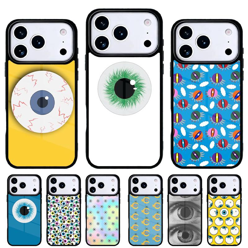 CRAZY EYEBALL PATTERN Phone Case for iPhone 17 16 15 14 13 Pro Max Back Cover for 12 11 Pro Coque