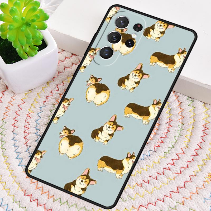 Schattig Cartoon Corgi Hond Patroon Telefoonhoesje voor Samsung Galaxy note 10 pro S26 Ultra S23 S24 FE S25 S21 S22 PLUS schokbestendig Cover