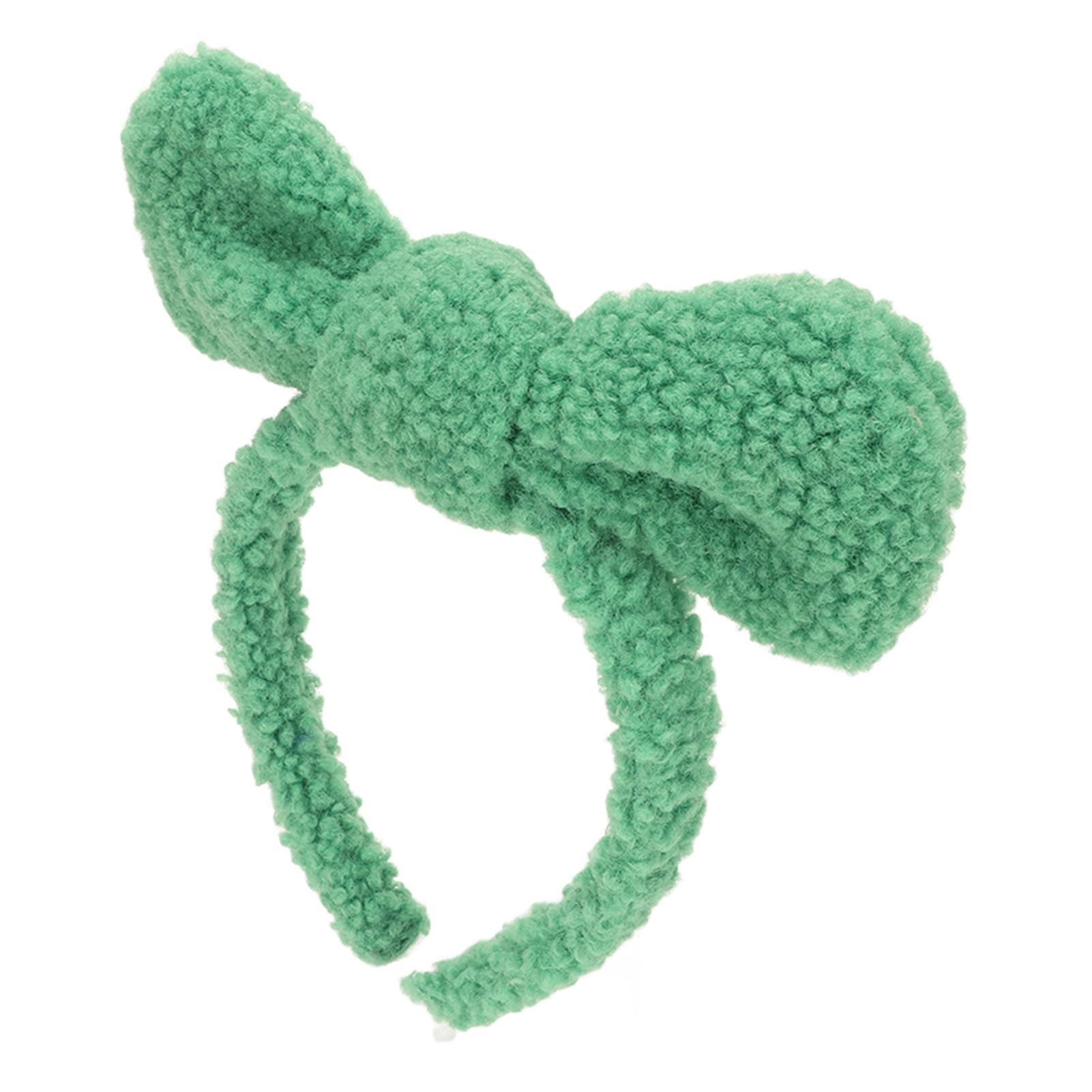 

Спа-повязка на голову Мягкая микрофибра Зеленый Милый дизайн с бантиком Повязка на голову для умывания для женщин и девочек