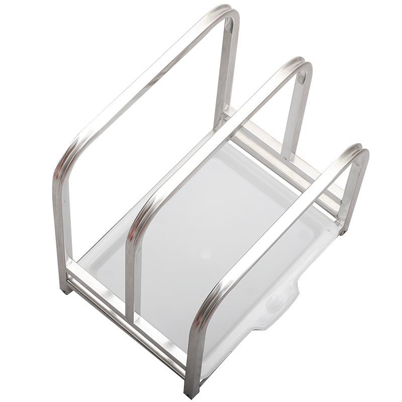 Tagliere da Cucina e Porta Coltelli in Acciaio Inossidabile 304 con Porta Coperchi Pentola e Blocco per Verdure