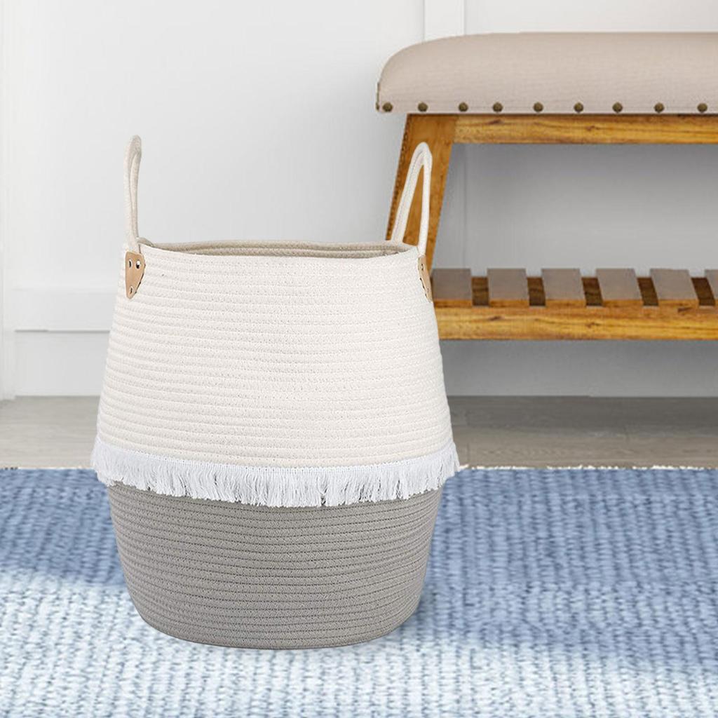 Laundry Basket Baby Toy Hamper Laundry Hamper Blanket Basket Woven Storage Basket for Living Room Bathroom Dorm Clothes Bedroom