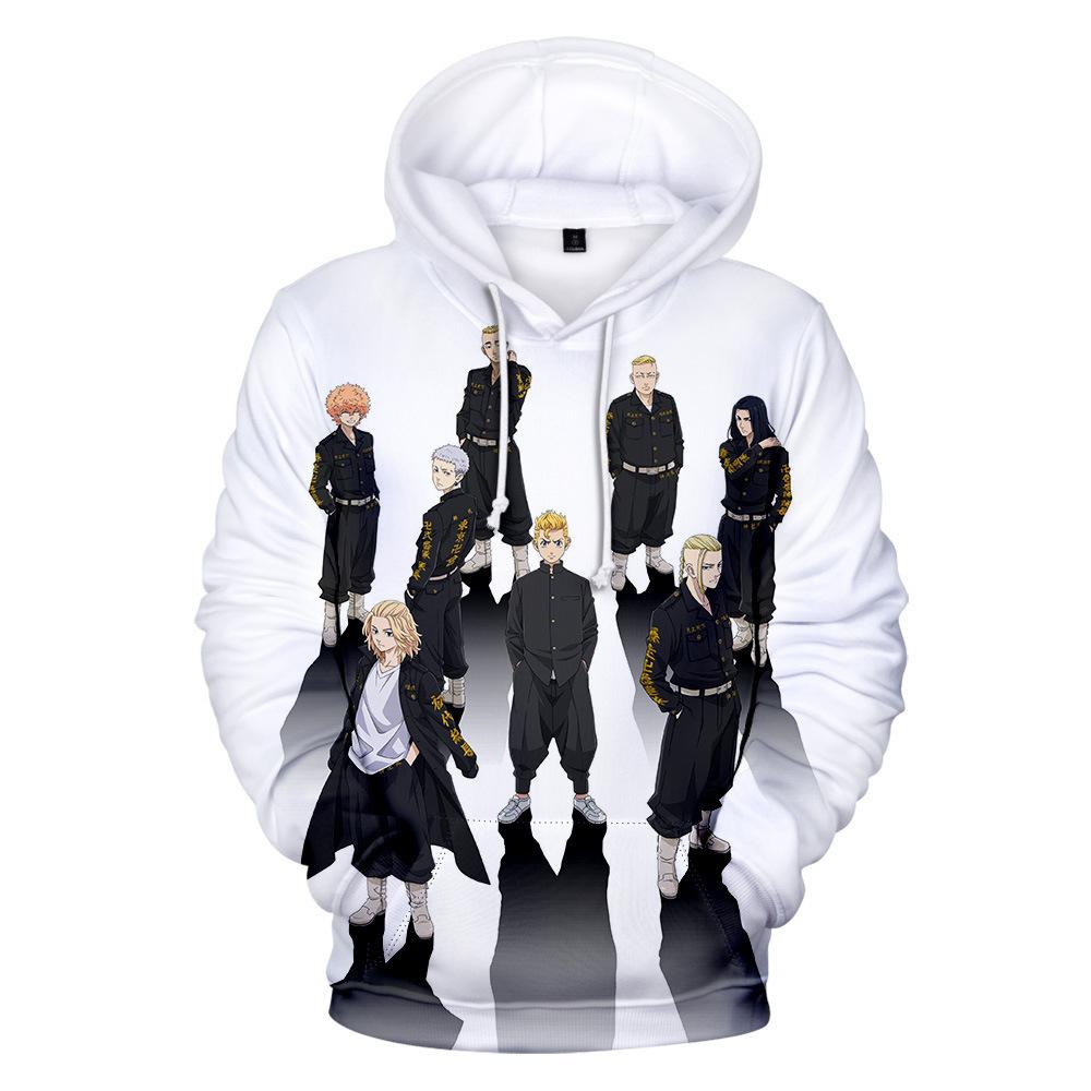 Spring and Autumn Jacket Men's Tokyo Avenger 3D Digital Printing Casual Pullover Sports Women's Hooded Sweater