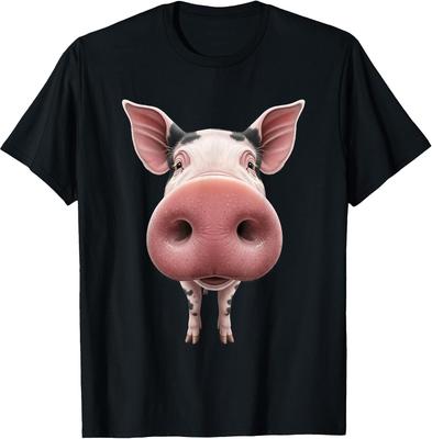 Pig Face Cartoon Animal Lover Funny Farm Humor T-Shirt