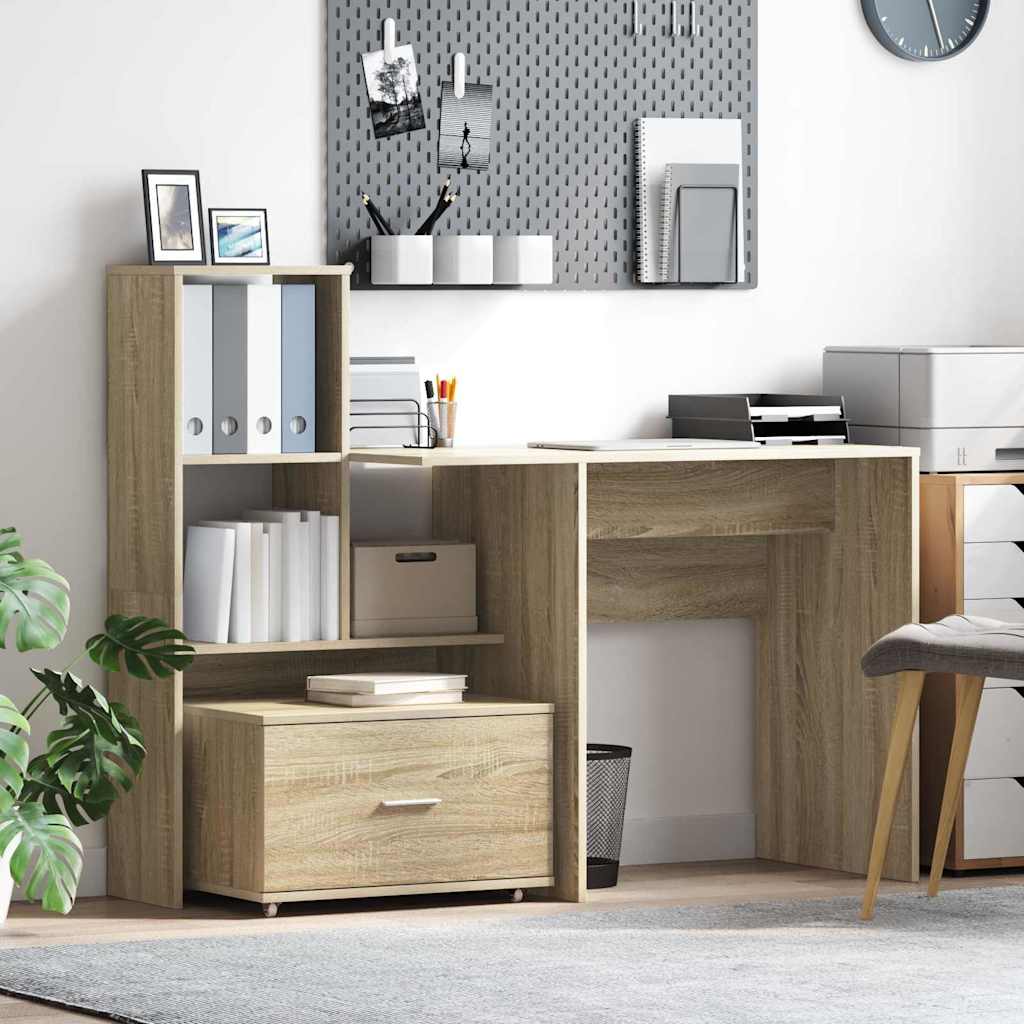 Drawer Cabinet with Wheels Sonoma Oak Finish 55 x 45 x 31 cm