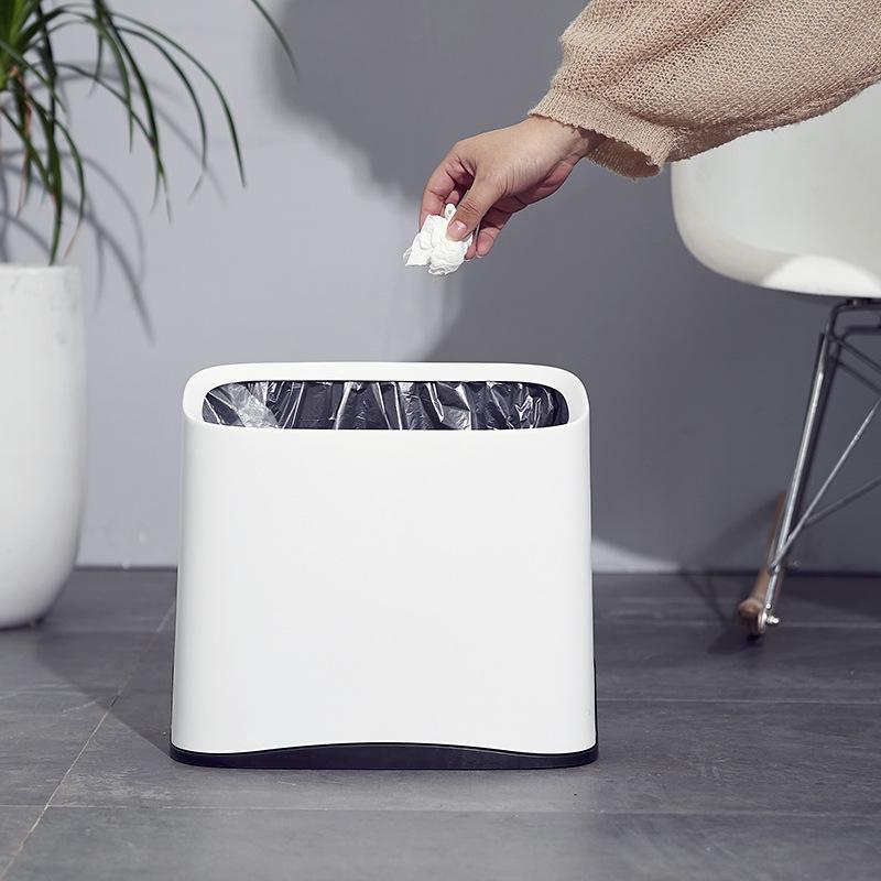 Coș de gunoi elegant cu capac deschis pentru baie și sufragerie - Capacitate mare pentru casă și hotel