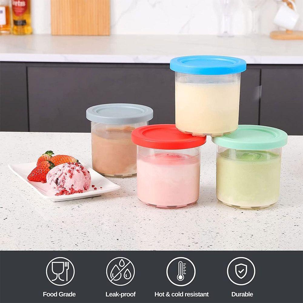 Kitchen Gadgets Ice Cream Pints Cup with Lids Storage Jars For Ninja Creami Ice Cream Containers