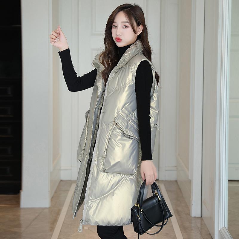 Winter Korean version down cotton vest women's  clothes sleeveless glossy thickened vest vest jacket women