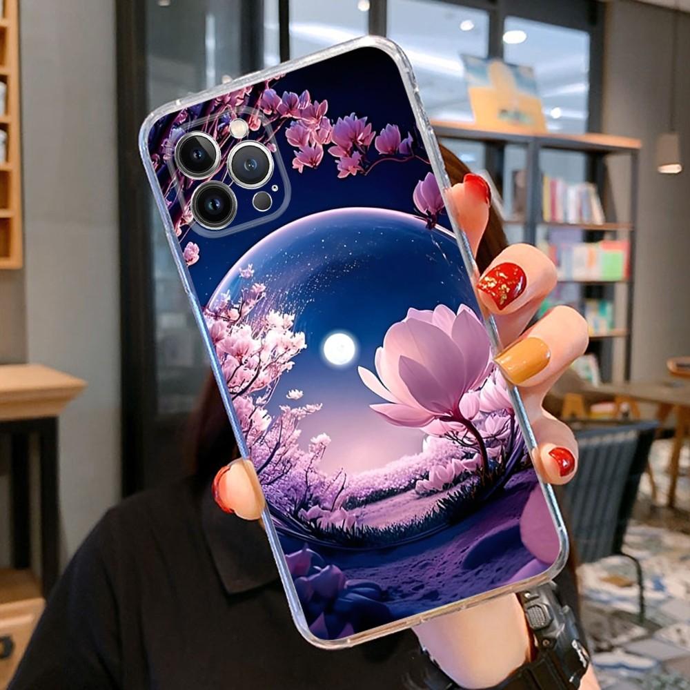 Luxury Moon Phone Case For iPhone 14 11 12 13 Mini Pro XS Max Cover 6 7 8 Plus X XR SE 2020 Funda Shell