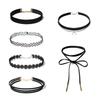 Minimalistisches europäisches & amerikanisches Lolita Spitzen Choker Halskettenset für Damen