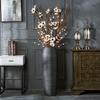 Black Zen-Style Ceramic Floor Vase for Dried Flowers - Retro Terracotta Ornament