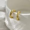 SHIXIN 2Pcs Minimalist Stainless Steel 18K Gold Plated Ear Clip Women Classic C Shape Ear Cuff No Piercing Earring Daily Jewelry