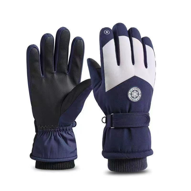 Winddichte, wasserdichte Skihandschuhe für das Radfahren im Freien im Winter, warm und kältebeständig mit Touchscreen-Funktion und dickem Samtfutter.