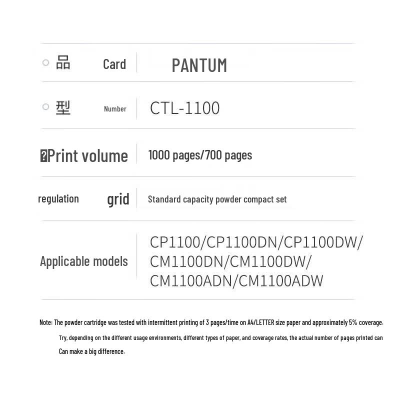 Pantum CTL-1100 4-Color Toner Cartridge Set