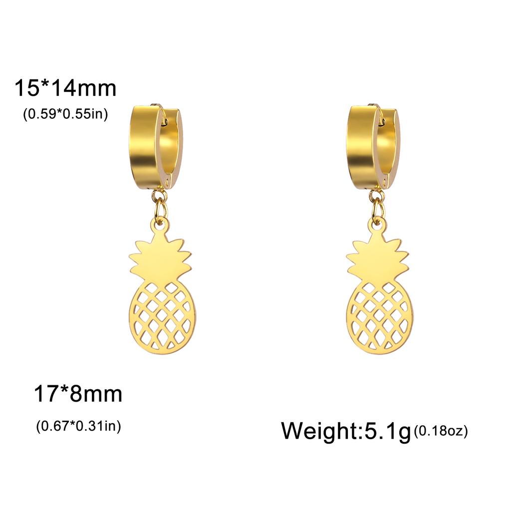Cazador Cute Pineapple Stud Earrings for Women Stainless Steel Dangle Earrings 2026 Trend Jewelry Party Birthday Gift New