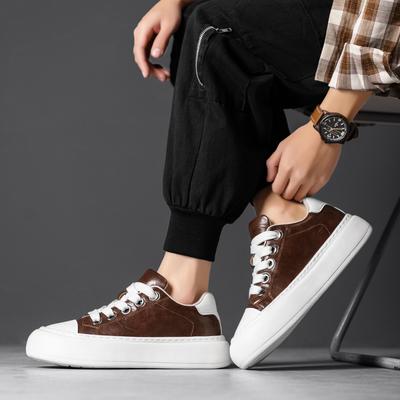 Męskie buty casualowe typu board shoes, modne i wszechstronne w kolorze retro, odpowiednie do pracy, dojazdów i codziennego noszenia