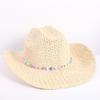 Popolare Cappello di Paglia Classico Western da Cowboy Estivo Vuoto con Ampia Tesa Cappello da Sole Cappello di Paglia Intrecciato a Mano