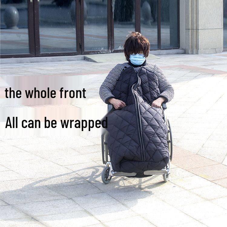 Fleece-Lined Winter Wheelchair Blanket: Windproof, Warm, and Thickened for Elderly Cold and Leg Protection Outdoors.