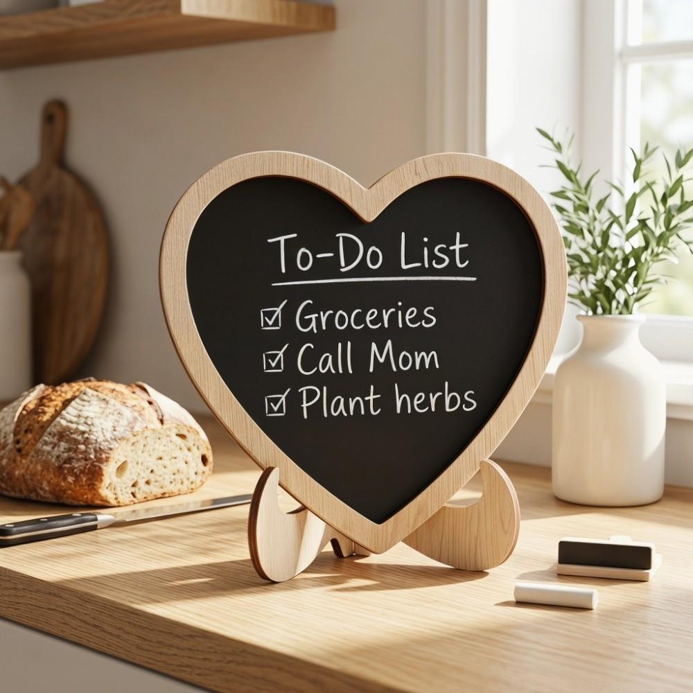 10 pcs MDF Pine Display Blackboard 2.9x2.8 in Small Wooden Blackboard Tabletop Display