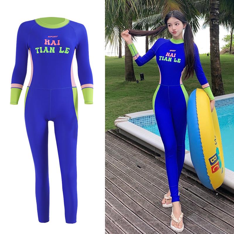 Women s Long Sleeve One-Piece Snorkeling Wetsuit: Jellyfish-Resistant, Quick-Dry, Plus Size Surfing Suit. 2XL