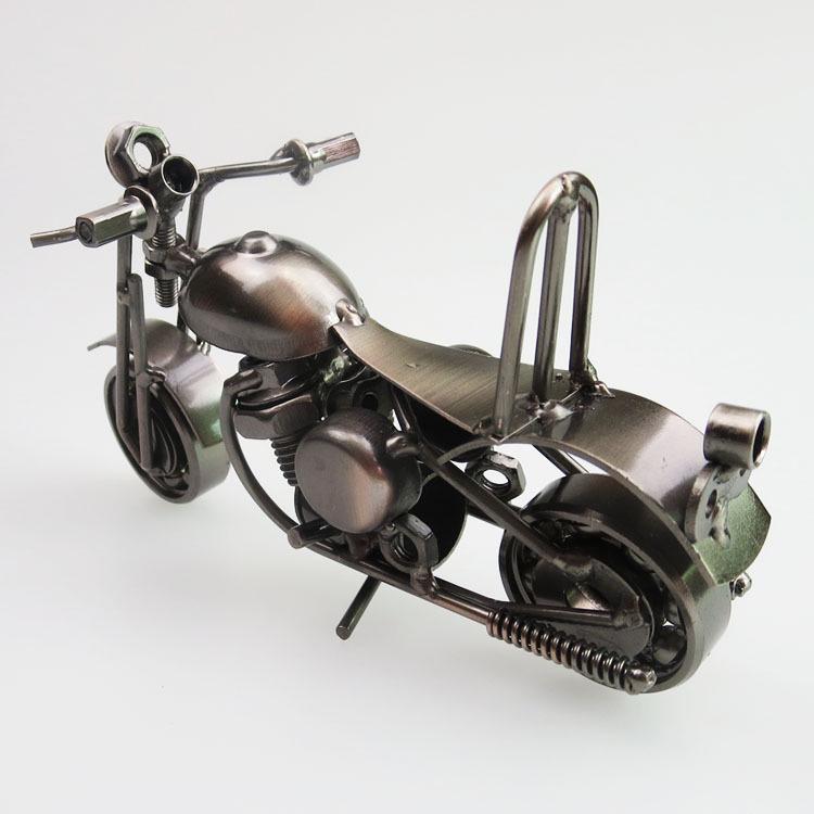 Creative Handcraft Metal Motorcycle Model Retro Iron Art Motorcycle Model Ornaments Metal Decoration Crafts Kids Birthday Gift