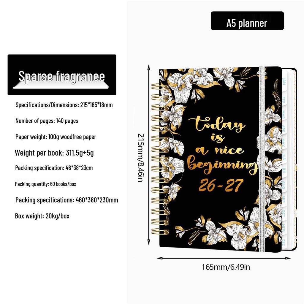 2025 A5 Spiralplaner: Anpassbares Wochennotizbuch