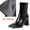 Elegant Women's Ankle Boots New Autumn Winter Short Boots For Women Sexy Square Black Heeled Party Footwear Shoes Large Size 48