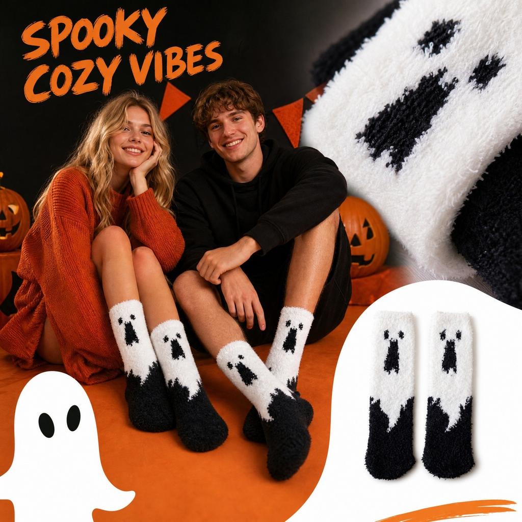 Unisex Halloween Lustige Dicke Warme Mittelhohe Socken für Herbst Winter - Neuartige Süße Socken