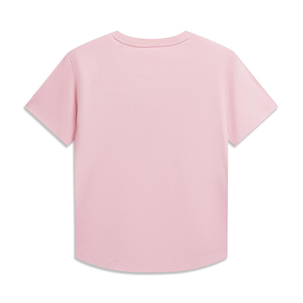 Li-Ning Sports Lifestyle Series Casual Round Neck Letter Versatile Sports Short Sleeve T-Shirt Women T-Shirt ATSW624-2