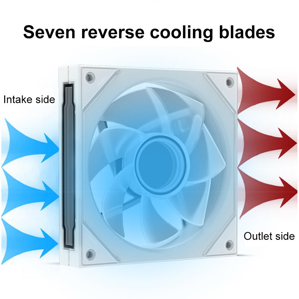 12cm ARGB Case Fan PWM Silent Computer Fan with Lighting Effect Computer Chassis Fan 5V-3PIN 1800RPM Speed for Computer Case
