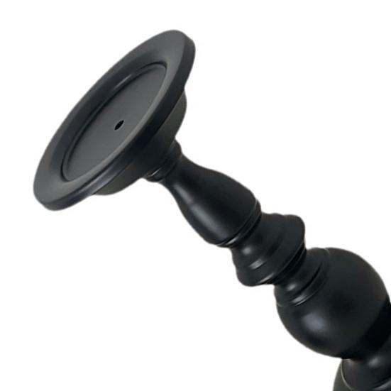 huaqianguhh Vintage Candle Holder, Black Matte Pillar Holders, Metal Heat-Resistant Stand for Scented Candles And Tealights, Retro Candlestick Dining