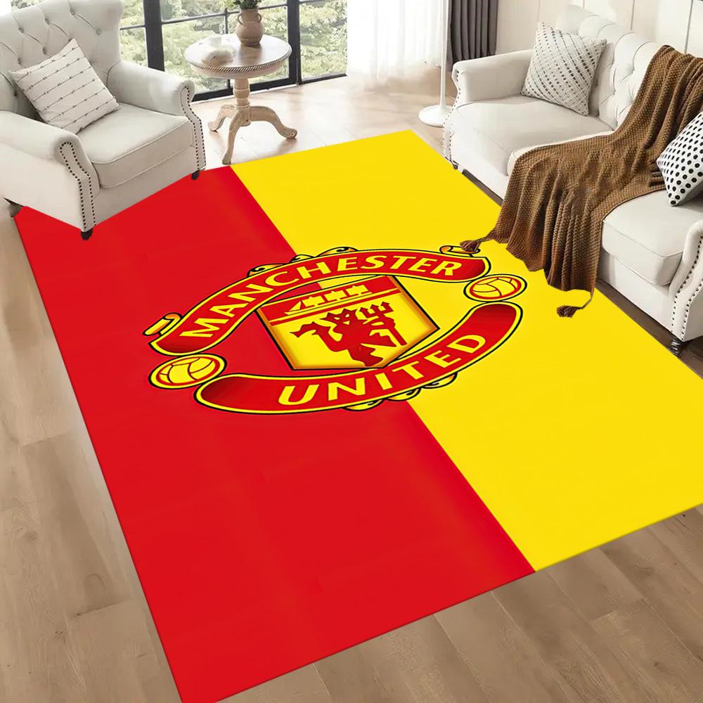 Manchester Logo Square rugs are a great choice for living rooms, bedrooms, home décor, and as gifts.