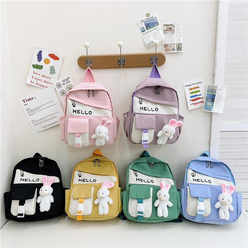 Cute Rabbit Design School Backpack For Girls Breathable Fabric Spacious And Fun