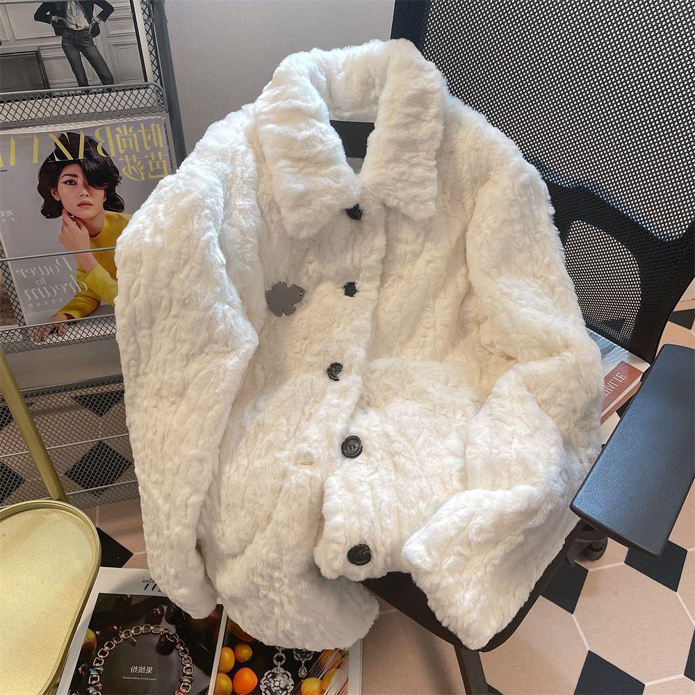 

Женское зимнее пальто из искусственного меха под овчину, новое, свободного кроя, хлопковое, утолщенное, нежное, пушистое, хлопковая одежда S 85-50 kg