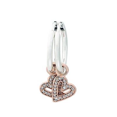 Pendientes de Aro Corazón a Mano Brillantes 280090C01