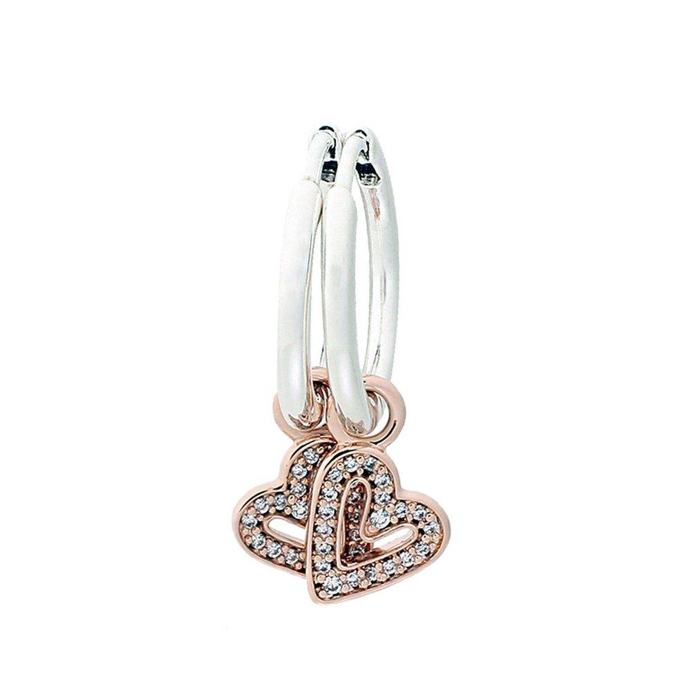 Pandora Sparkling Freehand Heart Hoop Earrings 280090C01