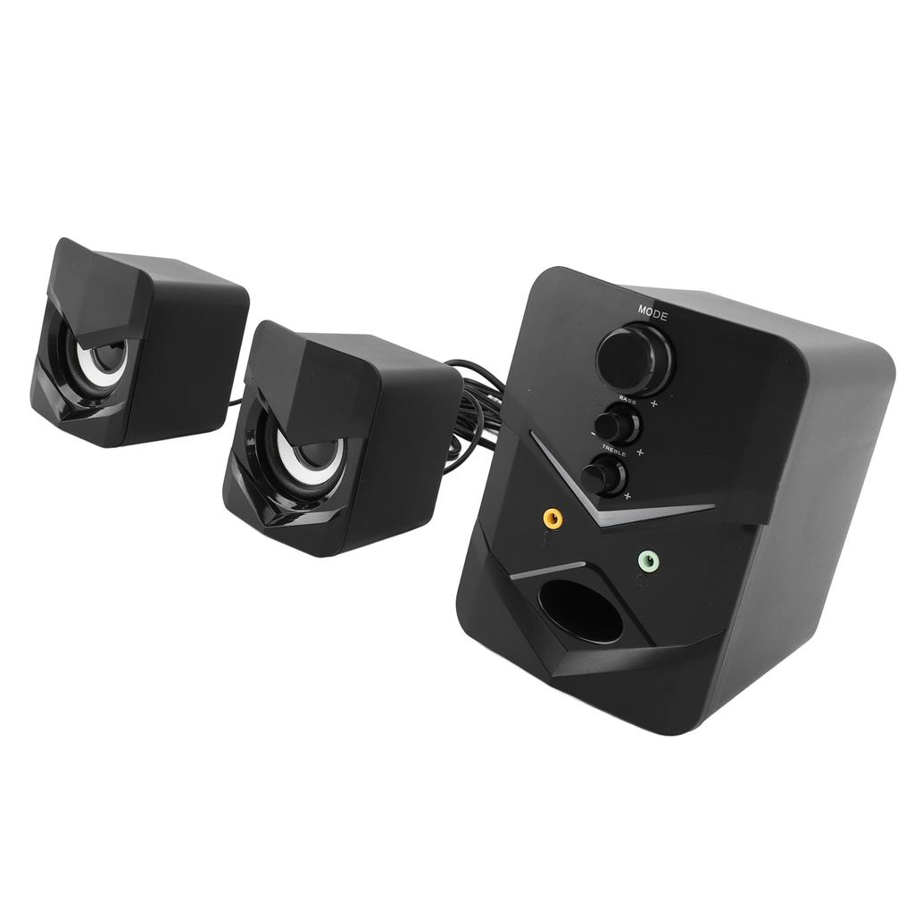 Computerlautsprecher Universal Kabelgebundener Desktop-Subwoofer-Lautsprecher mit Bluetooth-Funktion für PC Laptop Schwarz