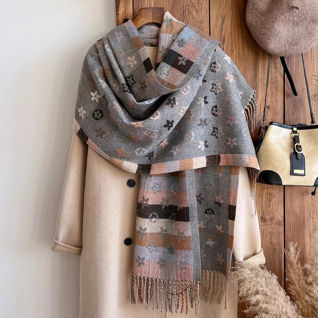 New National Style Cashmere Scarf Winter Women Pashmina Shawls Warm Blanket Wraps Female Foulard Bandana Thick Scarves