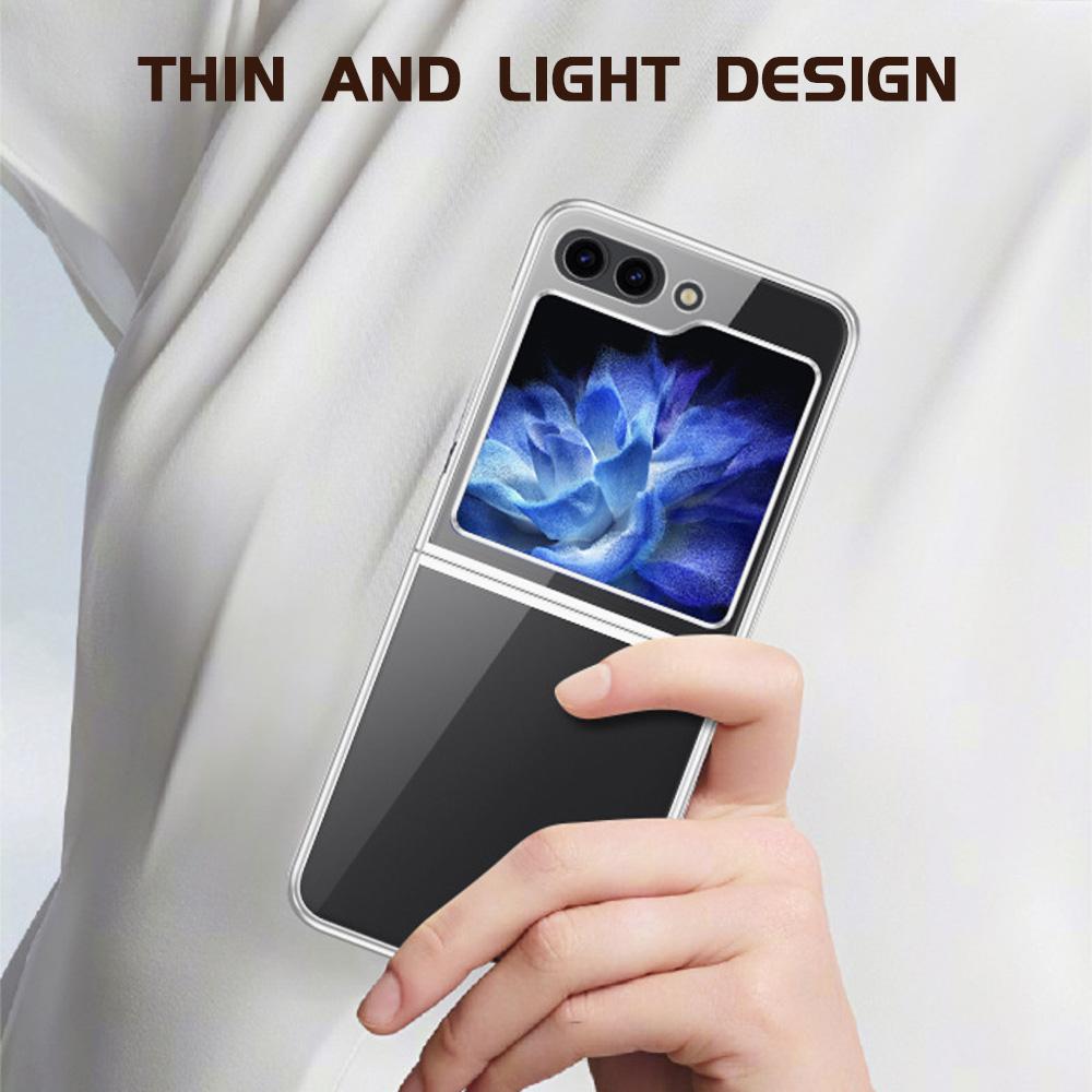 6D Plating Phone Case for Samsung Z Flip 1 2 3 4 5 6 Z Fold 2 3 4 5 6 Motorola Razr 40 50 Oppo Find N N2 N3 N5 N2 Flip Thickened Border Transparency