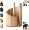 Mountain Paper Towel Holder Countertop with Mango Wood Round Base and Iron Holder,New Wood Paper Towel Holders Countertop, Holds Jumbo and Mega Rolls