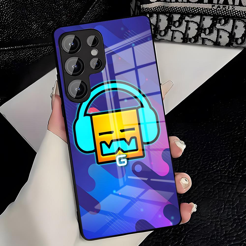 G-Geometry Dash Game Phone Case For Samsung A25 A13 A33 5G A54 A36 A35 A56 A52 A14 Shockproof Glass Cover