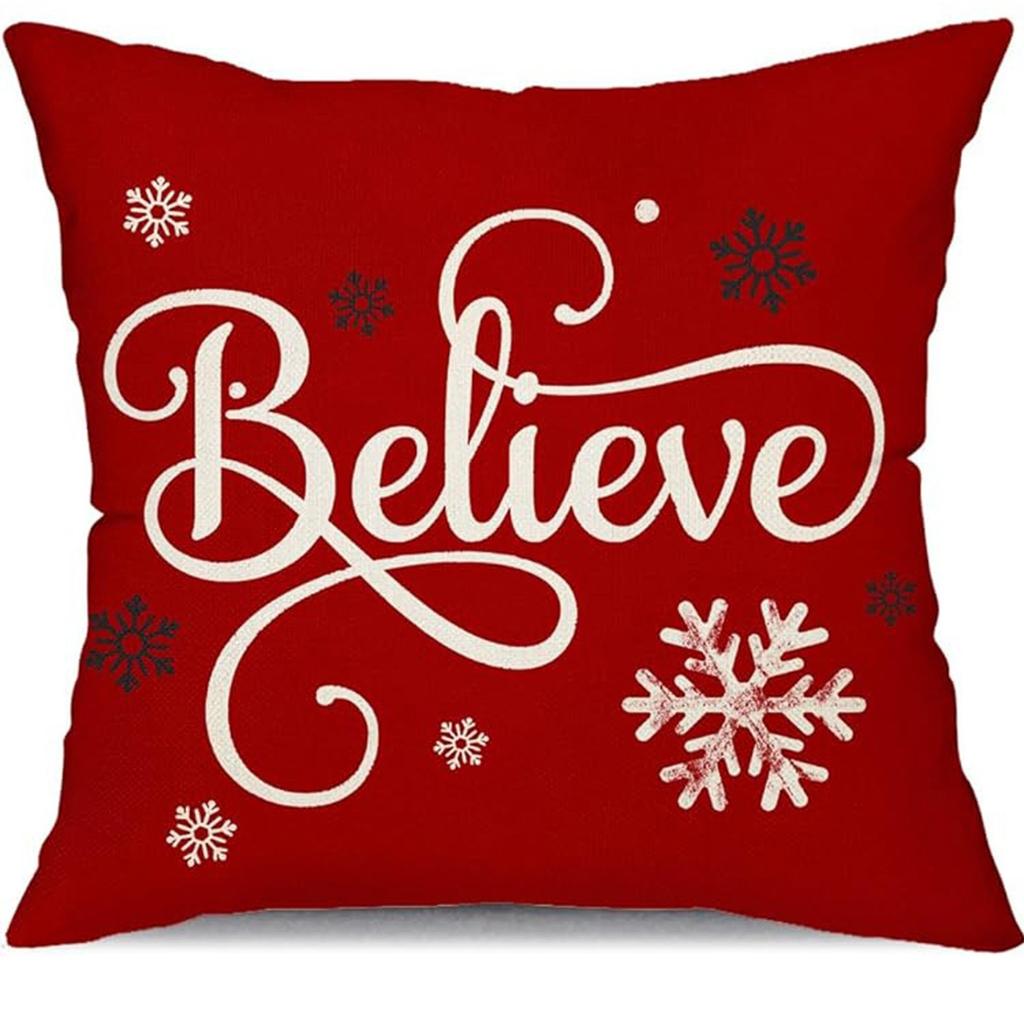 Christmas Decoration Pillow Cover Christmas Car Christmas Tree Pattern Cushion Cover Suitable for Home Living Room Sofa Room