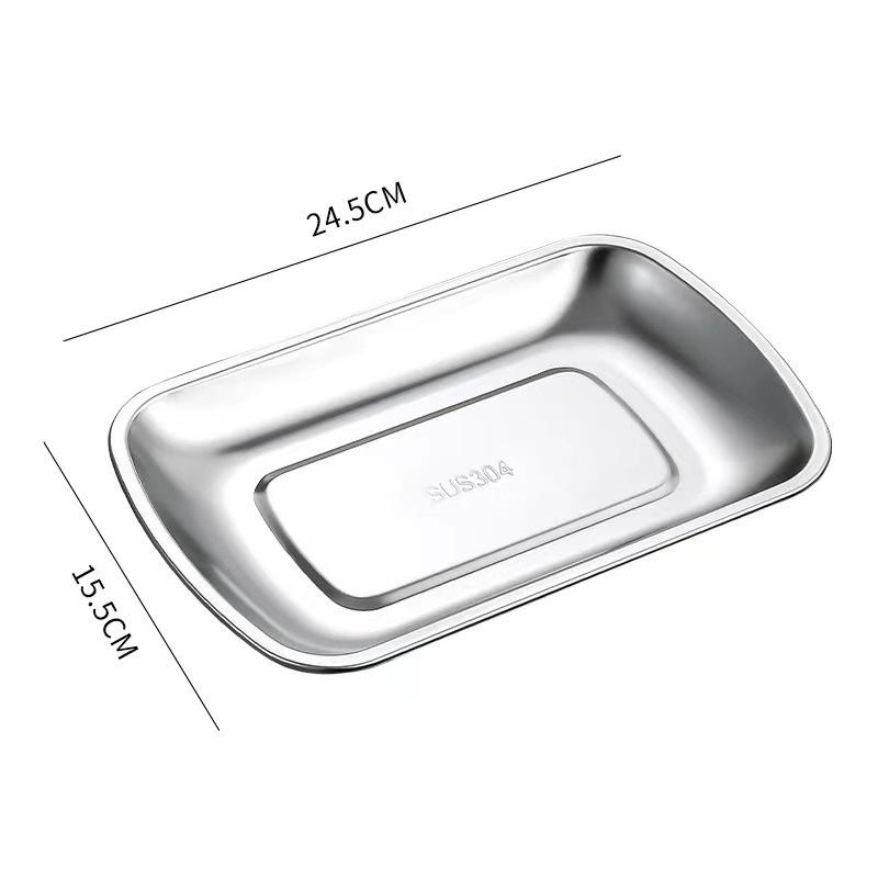 Rectangular Stainless Steel Storage Trays Non-Stick Cake Dessert Snack Dishes Barbecue Steak Plate For Food Kitchen Accessories