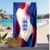 England Football Print Beach Towel Quick Dry Super Absorbent Soft Bath Towel for Swimming Beach Travel Fan Souvenir Gift