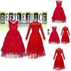 Elegant Lydia Beetlejuice Red Tulle Cosplay Dress For Halloween And Performances