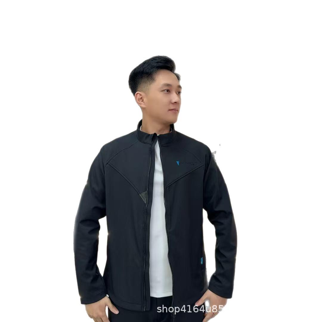 

Men s Slim Fit Stand-Up Collar Jacket - 2025 Spring/Autumn - Versatile, Trendy, Comfortable, Casual Outerwear 5XL (185-200 jin) чёрный