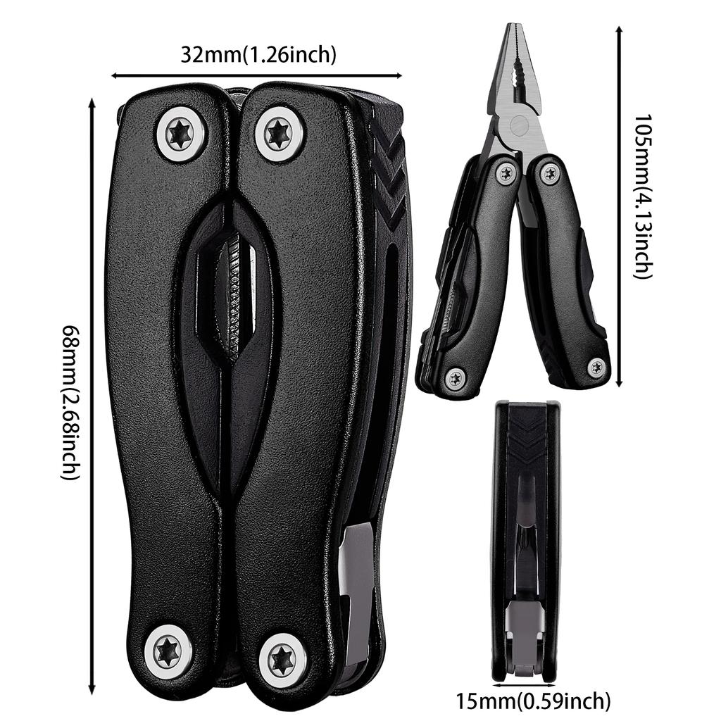 Outdoor portable multi-functional knife pliers, stainless steel multi-functional tool pliers, camping pocket mini EDC hand tools