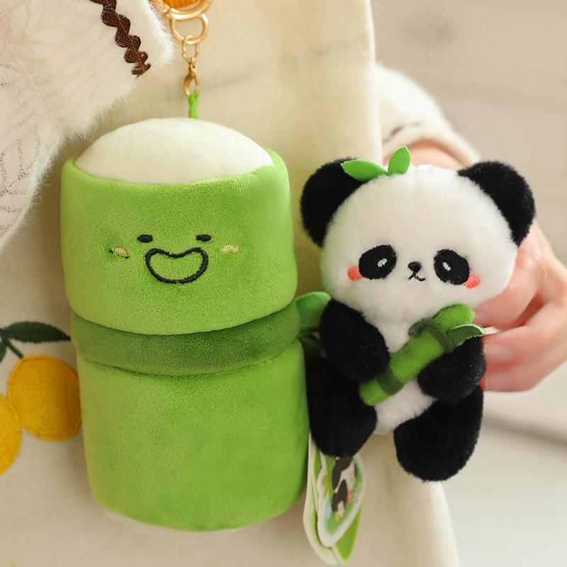 10cm Bamboo Panda Plush Toys Kawaii Small Pendant Stuffed Animals Soft Doll Fluffy Panda Bag Decor Birthday Gift Toys for Girls