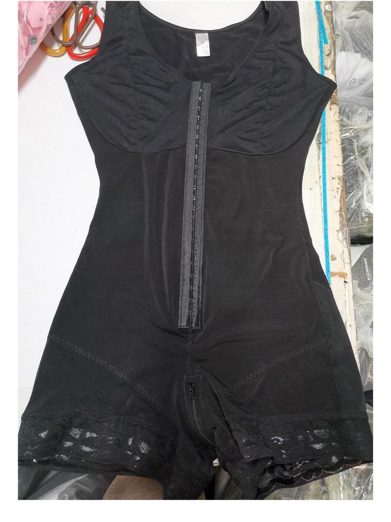 Plus Size Compression Bodysuit with Hip Lift, Abdomen Control, Row Hook, and Crotch Zipper